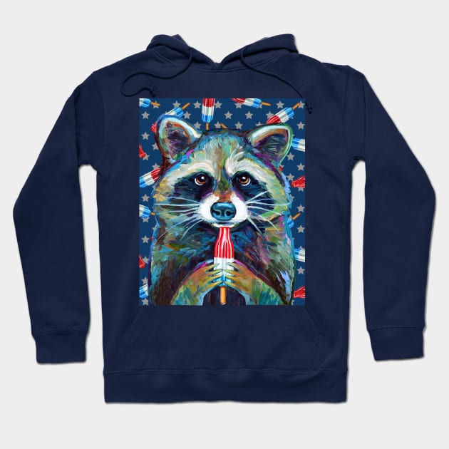 Raccoon with ROCKET POP by Robert Phelps Hoodie by RobertPhelpsArt